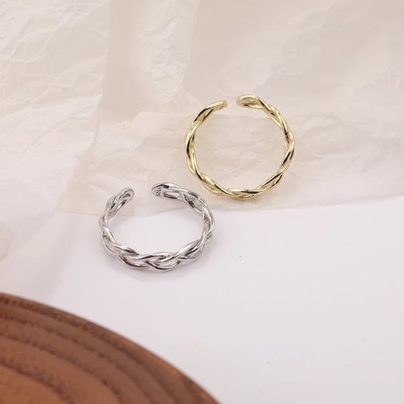 Sterling silver adjustable shank Chain link ring - Picture 5 of 12